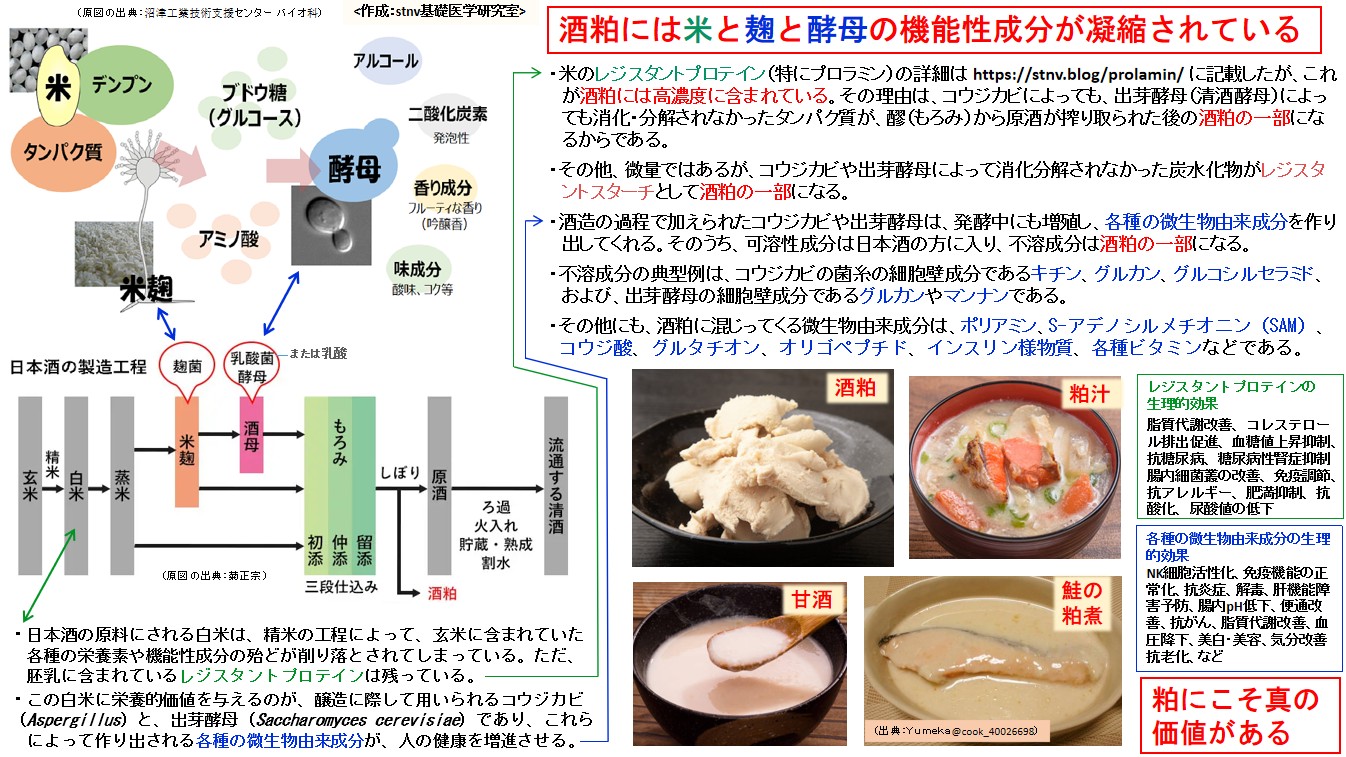 酒粕には米と麹と酵母の機能性成分が凝縮されている