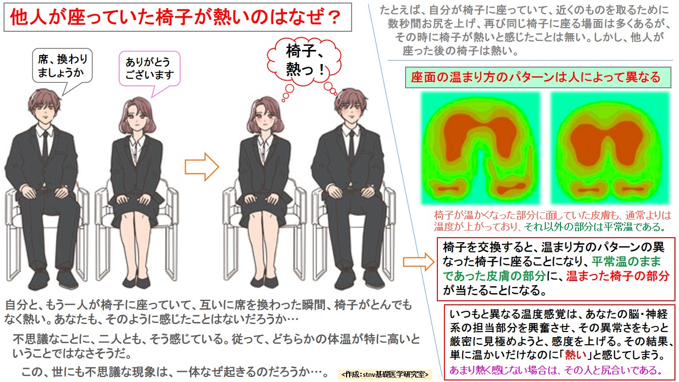 他人が座っていた椅子が熱いのはなぜ？