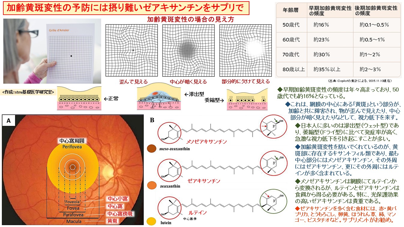 加齢黄斑変性の予防には摂り難いゼアキサンチンをサプリで