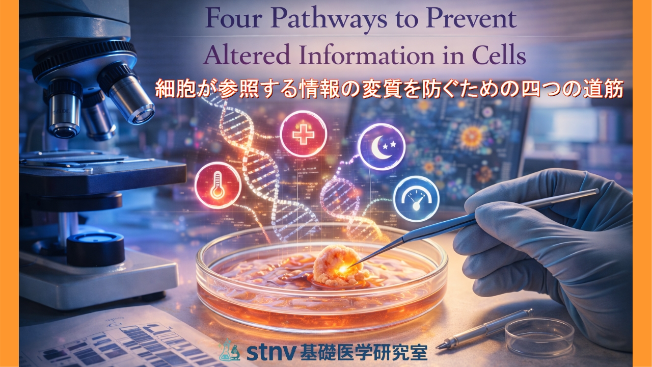 細胞が参照する情報の変質を防ぐための四つの道筋