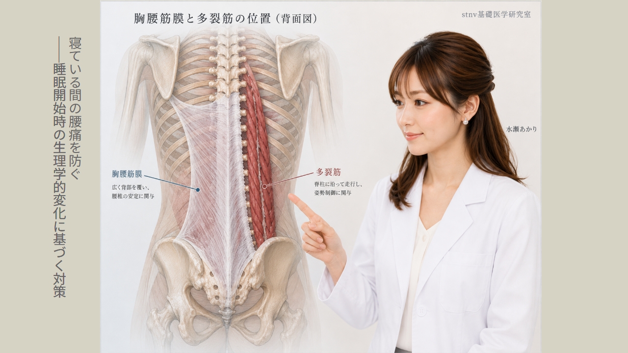 寝ている間の腰痛を防ぐ──睡眠開始時の生理学的変化に基づく対策